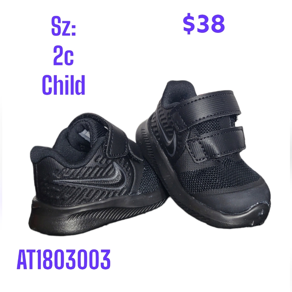 Nike Black Infant Shoe / Sneaker Sz 2c NIKE STAR RUNNER 2 (TDV) NWT